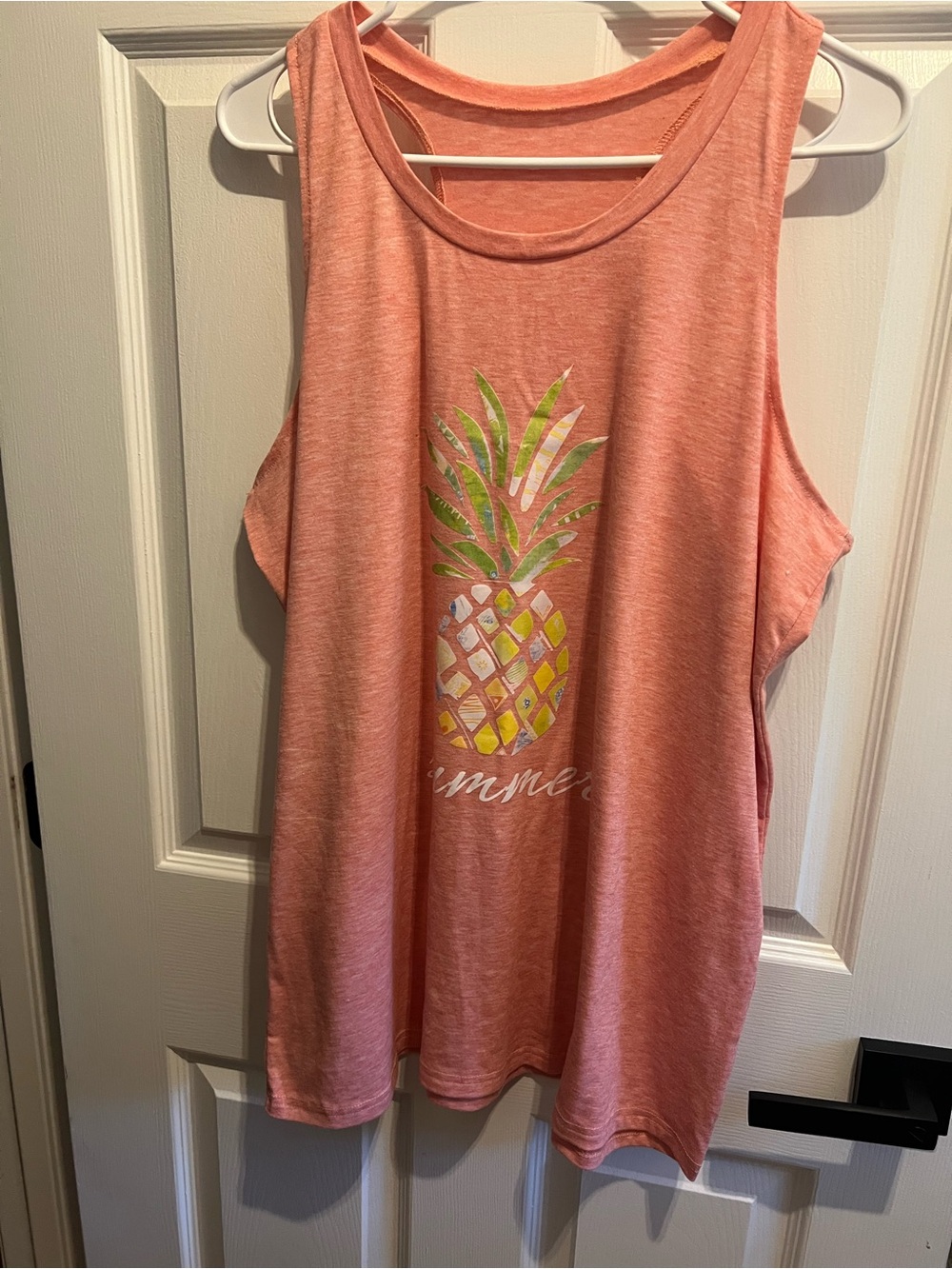 Coral Pineapple Graphic Tank Top